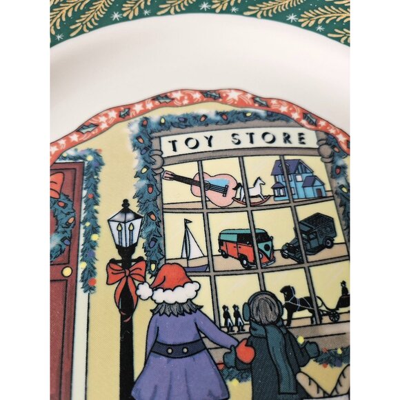 Homer Laughlin turano toy store kids 12-in dinner plate Xmas unique green - Picture 3 of 6